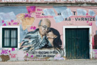 Jose Saramago, Pilar Del Rio - Lisbona - 29-12-2010 - A Lisbona un murales dedicato a José Saramago