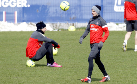 Zlatan Ibrahimovic, David Beckham - Parigi - 15-03-2013 - A scuola di calcio con David Beckham e Zlatan Ibrahimovic