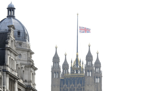 Abbazia di Westminster - Londra - 08-04-2013 - Bandiere a mezz'asta per Margaret Thatcher