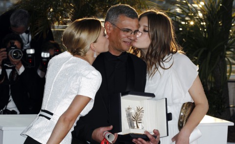 Adele Exarchopoulos, Abdellatif Kechiche, Lea Seydoux - Cannes - 26-05-2013 - Cannes 2013: La palma d'oro va a La vie d’Adèle