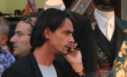 Filippo Inzaghi - Milano - 23-09-2013 - Filippo Inzaghi teso al telefono: è Galliani che chiama?