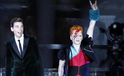 Mika, Morgan - Milano - 07-11-2013 - X-Factor: Morgan si trasforma in Ziggy Stardust