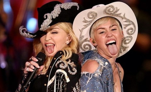 Miley Cyrus, Madonna - Los Angeles - 29-01-2014 - Miley Cyrus e Madonna insieme all’Mtv Unplugged del 4 febbraio