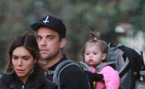 Theodora Rose Williams, Ayda Field, Robbie Williams - Los Angeles - 05-02-2014 - Robbie Williams sente il peso degli anta...e della figlia