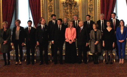 Ministri, Matteo Renzi, Giorgio Napolitano - Roma - 22-02-2014 - Renzi è il nuovo Premier: l'Italia ha un nuovo governo