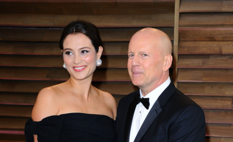 Emma Heming, Bruce Willis - Hollywood - 02-03-2014 - 86th Oscar: sul red carpet col pancione