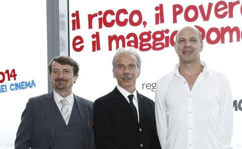 Giacomo Poretti, Giovanni Storti, Aldo Baglio - Milano - 17-06-2014 - Aldo, Giovanni e Giacomo tornano al cinema