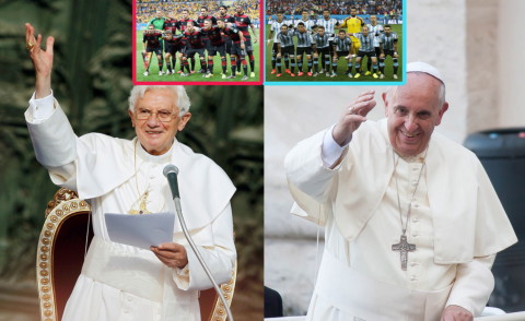Papa Francesco, Papa Benedetto XVI - 10-07-2014 - Brasile 2014: la finale è una sfida... tra Papi!