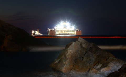 Costa Concordia - Isola del Giglio - 16-07-2014 - Rigalleggiamento Costa Concordia: la terza notte