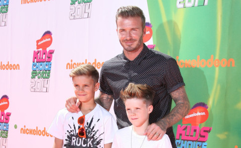 Cruz Beckham, Romeo Beckham, David Beckham - Los Angeles - 18-07-2014 - David Beckham e Megan Fox sono le stelle dei Kids' Choice Sport