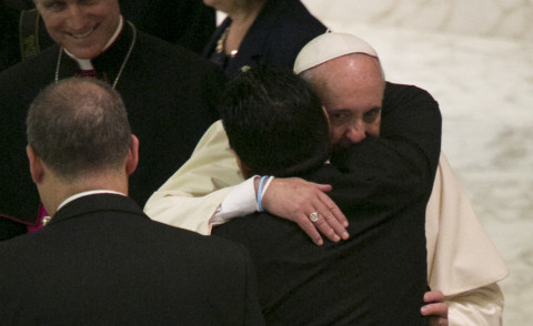 Papa Francesco, Maradona - Roma - 01-09-2014 - Maradona incontra Papa Francesco per la Partita della Pace 