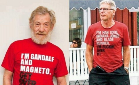 Ian McKellen, Harrison Ford - 01-09-2014 - Sfida a colpi di t-shirt per Harrison Ford e Ian McKellen