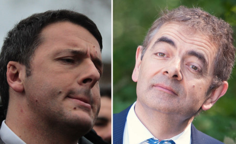 Matteo Renzi, Rowan Atkinson - Firenze - 07-02-2014 - Che confusione questi sosia. Mi somiglia, ma non sono io! 
