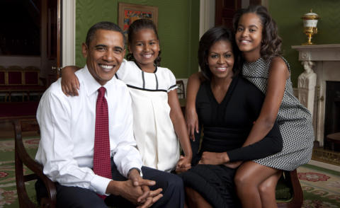 Sasha Obama, Malia Obama, Michelle Obama, Barack Obama - Washington - 01-09-2009 - Michelle Obama si confessa in televisione: 