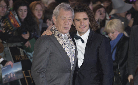 Ian McKellen, Orlando Bloom - Londra - 01-12-2014 - Lo Hobbit è tornato: il green carpet della premiere mondiale
