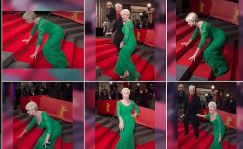 Helen Mirren - 09-02-2015 - Helen Mirren gambe all'aria sul red carpet