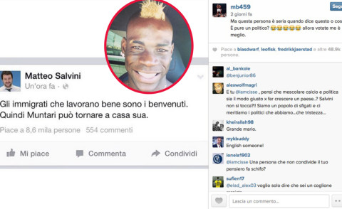 Mario Balotelli - 09-03-2015 - Matteo Salvini attacca Muntari, Balo risponde su Instagram