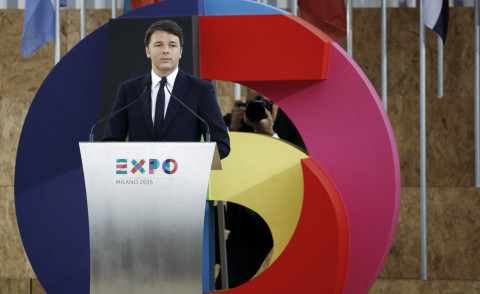Inaugurazione Expo, Matteo Renzi - Milano - 01-05-2015 - Expo 2015 cambia l'inno di Mameli: 