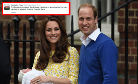 Royal Baby, Principe William, Kate Middleton - Londra - 02-05-2015 - La principessa ha un nome: Charlotte Elizabeth Diana