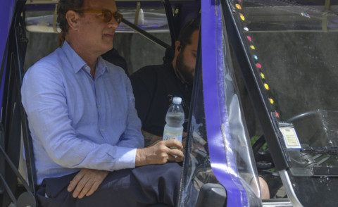 set Inferno, Tom Hanks - Firenze - 07-05-2015 - Firenze: Tom Hanks e Dan Brown sul set di Inferno