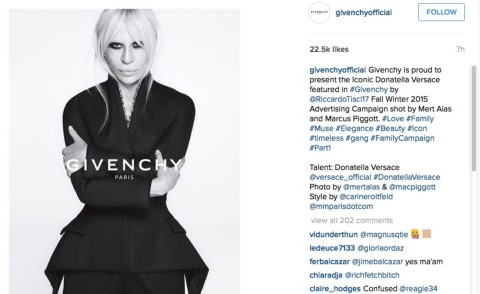 Donatella Versace - Parigi - 24-06-2015 - Donatella Versace per Givenchy: la prima foto