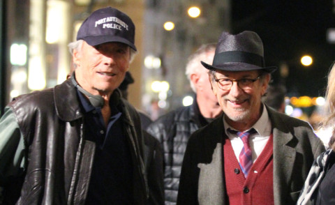 Clint Eastwood, Steven Spielberg - New York - 06-10-2015 - Sully, Steven Spielberg fa visita a Clint Eastwood e Tom Hanks