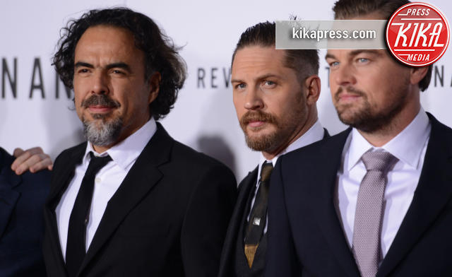 Tom Hardy, Alejandro Gonzalez Iñarritu, Leonardo DiCaprio - Hollywood - 17-12-2015 - Golden Globe: Revenant è il Miglior film drammatico