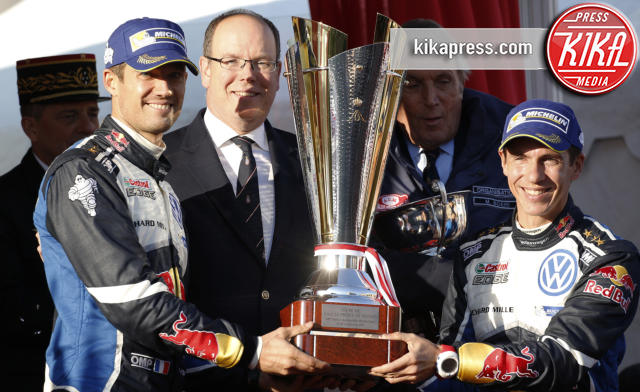 Julien Ingrassia, Sebastien Ogier, Principe Alberto di Monaco - Monaco - 24-01-2016 - Alberto di Monaco premia i vincitori del Rally di Montecarlo