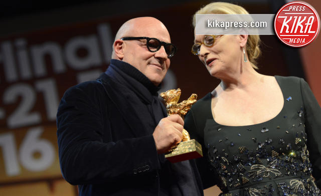 Gianfranco Rosi, Meryl Streep - Berlino - 20-02-2016 - Gianfranco Rosi vince l'Orso d'Oro 2016 per Fuocoammare