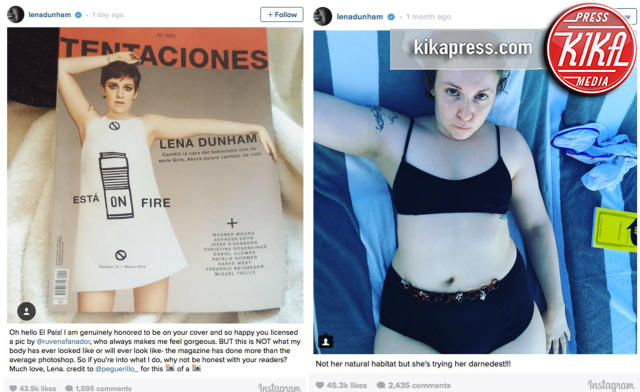 Lena Dunham - 02-03-2016 - Chi sono le star pro e contro Photoshop