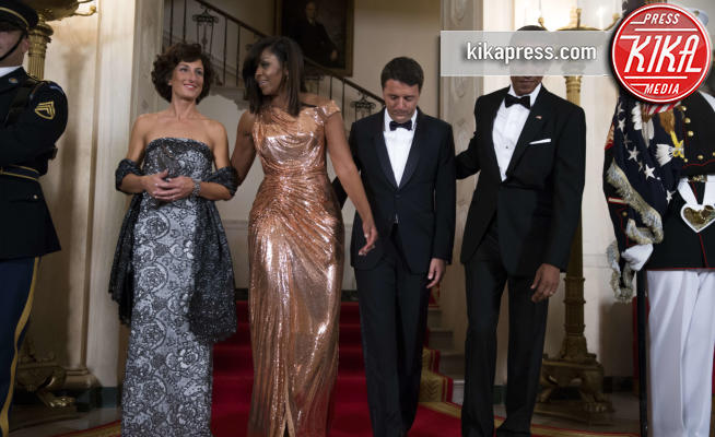 Agnese Landini, Matteo Renzi, Michelle Obama, Barack Obama - Washington - 18-10-2016 - Da Firenze a Washington: tutti gli stili di Agnese Landini