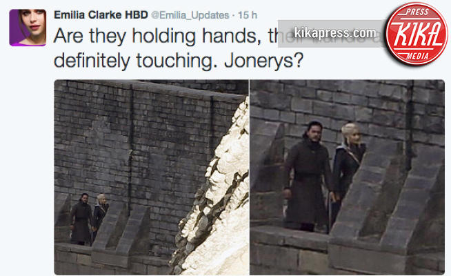 Kit Harington, Emilia Clarke - 26-10-2016 - Il Trono di Spade: Jon Snow e Daenerys Targaryen mano nella mano