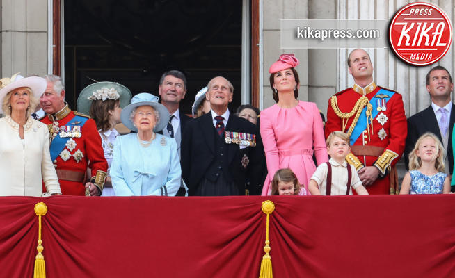 Principessa Charlotte Elizabeth Diana, Principe George, Regina Elisabetta II, Principe William, Kate Middleton, Principe Filippo Duca di Edimburgo - Londra - 17-06-2017 - Trooping The Colour: la festa blindata per la Regina Elisabetta