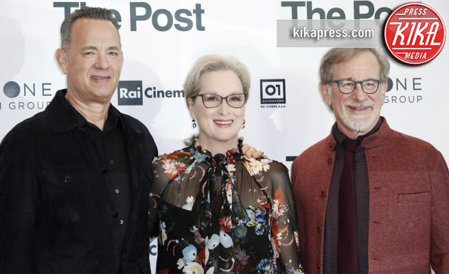 Tom Hanks, Steven Spielberg, Meryl Streep - Milano - 15-01-2018 - Streep-Hanks-Spielberg: The Post cala il tris d'assi