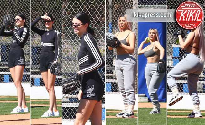 Kendall Jenner, Kim Kardashian - Los Angeles - 07-03-2018 - Kendall Jenner e Kim Kardashian si sono date al baseball!