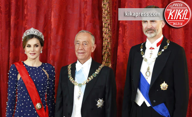 Marcelo Rebelo de Sousa, Re Felipe di Borbone, Letizia Ortiz - Madrid - 16-04-2018 - Letizia di Spagna, proprio una... perla di Regina!