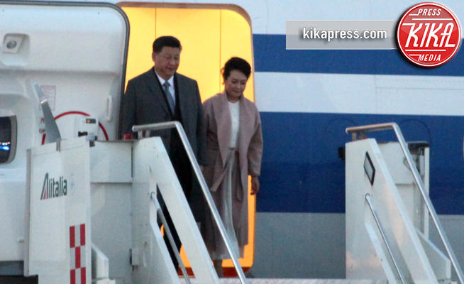 Peng Liyuan, Xi Jinping - Fiumicino - 21-03-2019 - Xi Jinping atterra in una Roma blindatissima