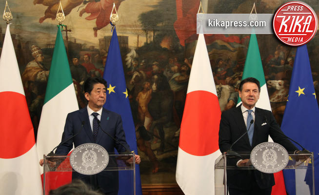 Ahinzo Abe, Giuseppe Conte - Roma - 24-04-2019 - La visita del primo ministro giapponese a Roma, le foto