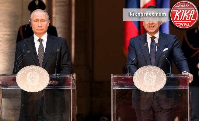 Giuseppe Conte, Vladimir Putin - Roma - 04-07-2019 - Giuseppe Conte incontra Putin a Palazzo Chigi