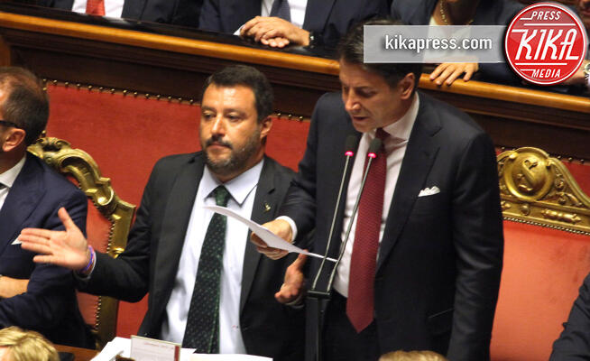 Giuseppe Conte, Matteo Salvini - Roma - 20-08-2019 - Senato, Conte vs Salvini: le immagini della crisi