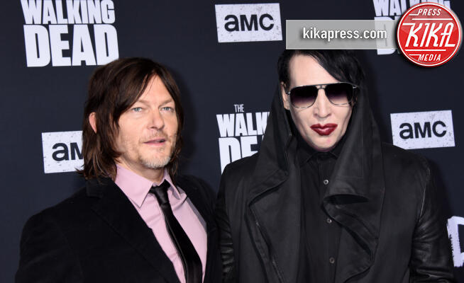 Norman Reedus, Marilyn Manson - Hollywood - 23-09-2019 - The Walking Dead 10, sul red carpet la star è Marilyn Manson