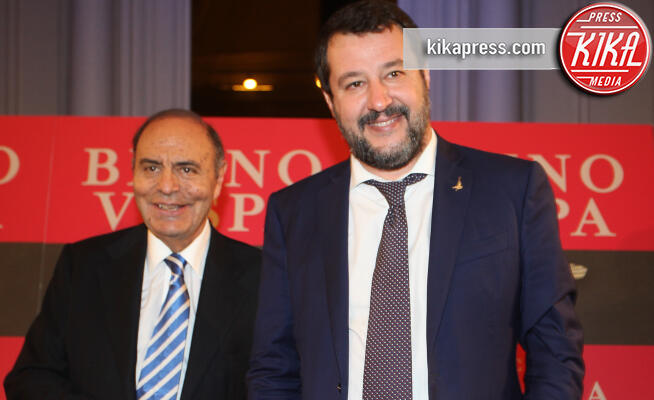 Matteo Salvini, Bruno Vespa - Roma - 20-11-2019 - Bruno Vespa presenta il libro sul fascismo, con lui c'è Salvini