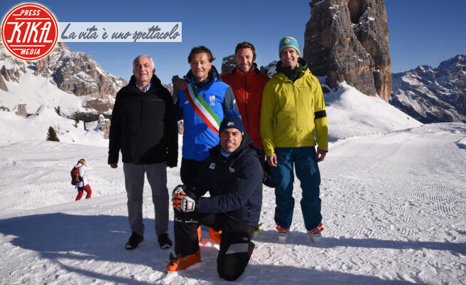 MARCO ZARDINI, Gianpietro Ghedina, Alessand, Massimiliano Ossini - Cortina - 12-01-2020 - Cortina, inaugurato il nuovo tracciato Lino Lacedelli