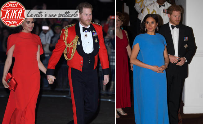 Meghan Markle, Principe Harry - 09-03-2020 - Meghan Markle: in rosso o in blu, il cape dress è lo stesso!