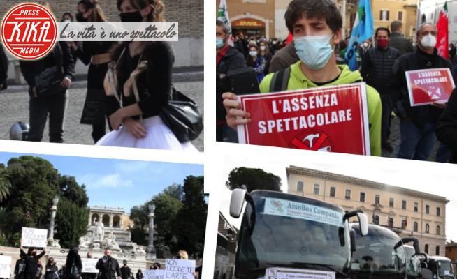 Manifestazioni contro dpcm - Roma - 05-11-2020 - DPCM: dagli autisti ai lavoratori dello spettacolo, tutti contro