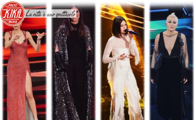 Gaia Gozzi, Elodie, Malika Ayane, Laura Pausini - Sanremo - 04-03-2021 - Sanremo 2021, i look della seconda serata
