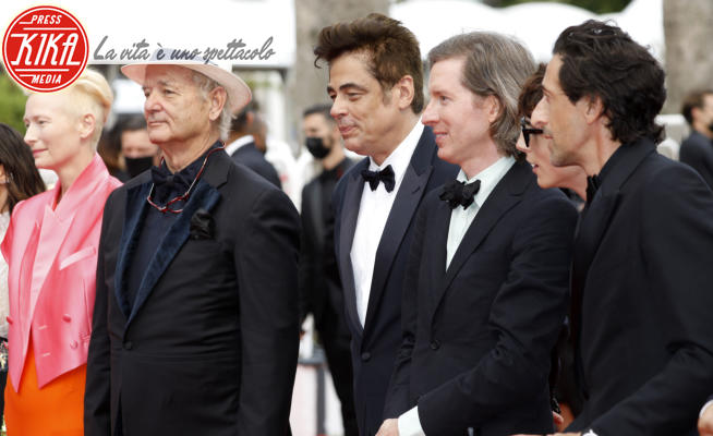 Wes Anderson, Benicio Del Toro, Bill Murray, Tilda Swinton, Adrien Brody - Cannes - 13-07-2021 - Cannes 2021, Wes Anderson e i suoi fedelissimi 