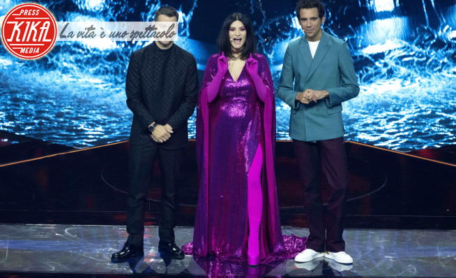 Alessandro Cattelan, Mika, Laura Pausini - Turin - 09-05-2022 - Eurovision, il debutto del trio Pausini-Mika-Cattelan