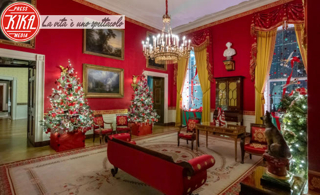 Casa Bianca Natale - Washington - 29-11-2023 - Natale:First Lady Jill Biden sceglie il rosso per la Casa Bianca
