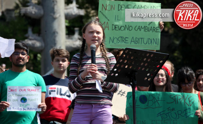 Fridays for Future, Greta Thunberg - Roma - 19-04-2019 - Greta Thunberg guida i giovani romani nella lotta per l'ambiente